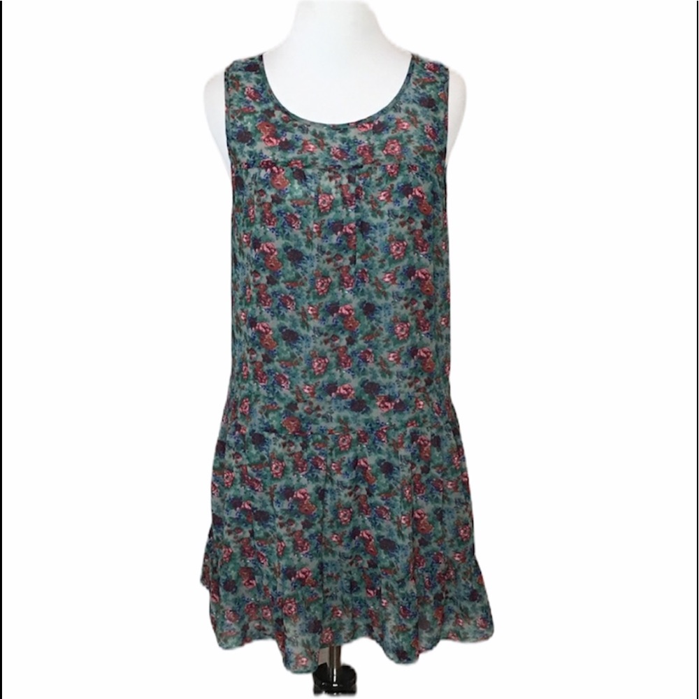 Pin & Needles Floral Drop Waist Mini Cami Lined  Dress Size Small